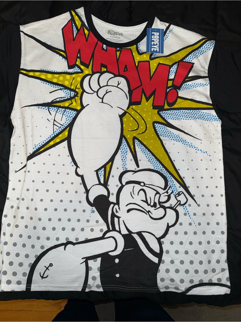 Popeye WHAM! Graphic Tee — White, Black, Yellow, Red